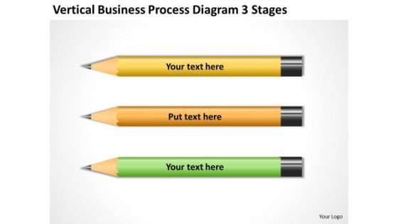 Vertical Business Process Diagram 3 Stages Bar Plan PowerPoint Templates