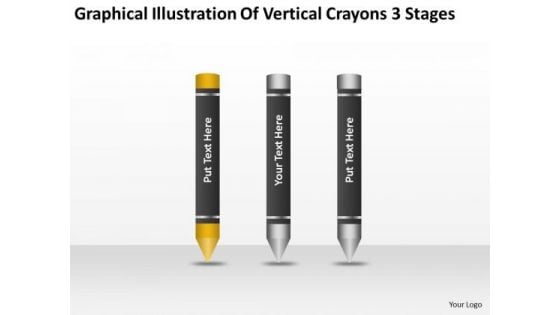 Vertical Crayons 3 Stages Ppt Personal Business Plan Template PowerPoint Templates