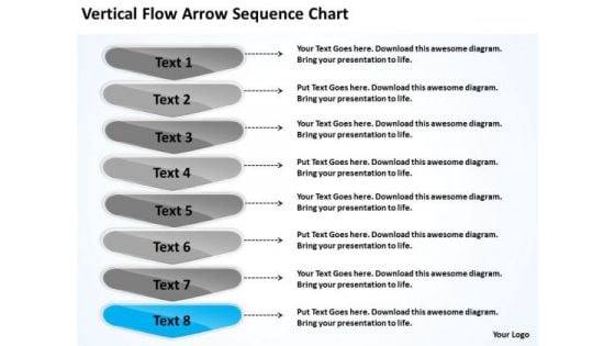 Vertical Flow Arrow Sequence Chart Free Examples Of Business Plans PowerPoint Slides