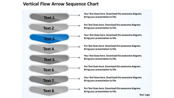 Vertical Flow Arrow Sequence Chart Home Health Care Business Plan PowerPoint Templates