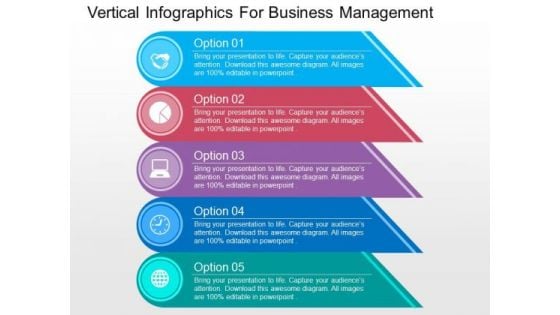 Vertical Infographics For Business Management PowerPoint Templates