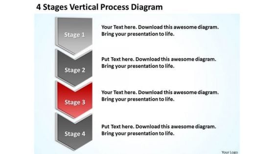 Vertical Process Diagram Sample Mission Statements For Business Plan PowerPoint Templates