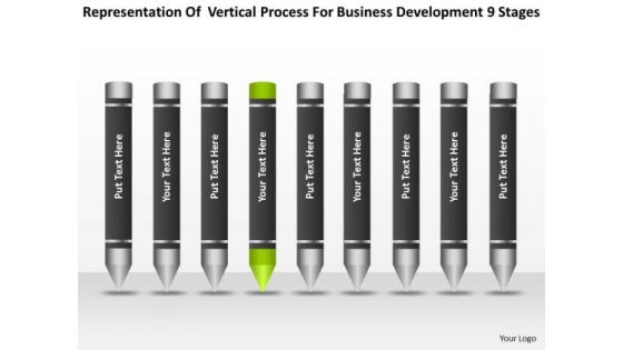 Vertical Process For Business Development 9 Stages Ppt Model Plan PowerPoint Slides