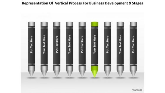 Vertical Process For Business Development 9 Stages Ppt Plan PowerPoint Slides