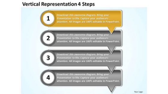 Vertical Representation 4 Steps Flowchart Slides PowerPoint Templates