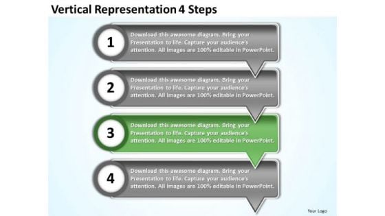 Vertical Representation 4 Steps Ppt Electrical Design PowerPoint Templates