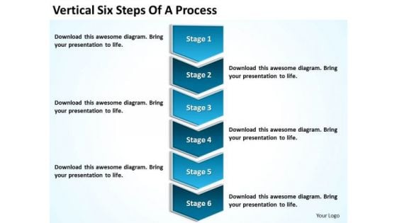 Vertical Six Steps Of Process Business Plan Form PowerPoint Slides