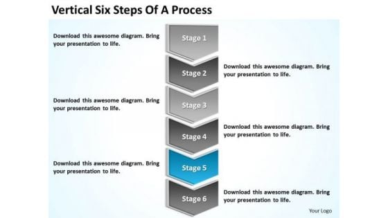 Vertical Six Steps Of Process Sample Business Plan PowerPoint Slides