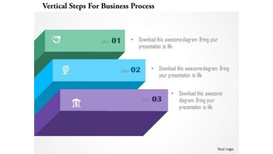 Vertical Steps For Business Process PowerPoint Template