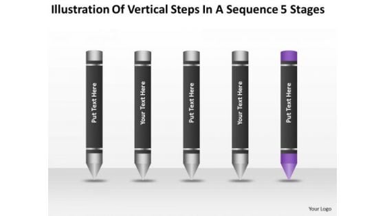 Vertical Steps In Sequence 5 Stages Ppt Business Plan Freeware PowerPoint Slides