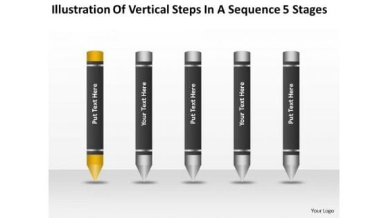 Vertical Steps In Sequence 5 Stages Ppt Network Marketing Business Plan PowerPoint Slides