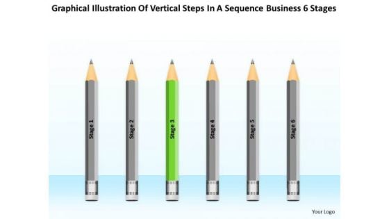 Vertical Steps In Sequence Business 6 Stages Plan Writer PowerPoint Slides