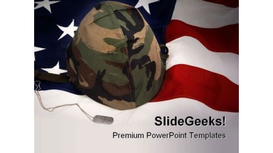 Veteran Soldiers Americana PowerPoint Template 1110