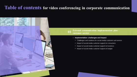 Video Conferencing In Corporate Communication Table Of Contents Pictures Pdf