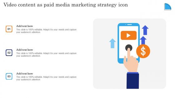 Video Content As Paid Media Marketing Strategy Icon Information Pdf