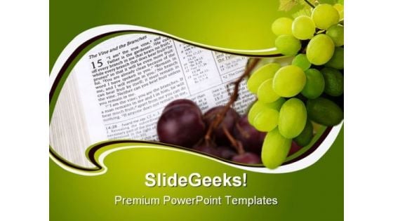 Vine Branches Religion PowerPoint Themes And PowerPoint Slides 0211