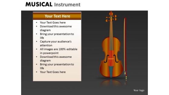 Violin PowerPoint Template Ppt Slide With Violin