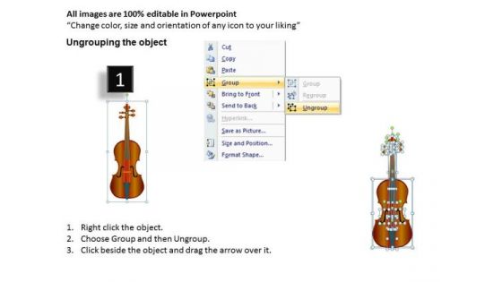 Violin PowerPoint Template Ppt Slide With Violin