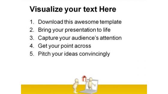 Virtual Online Gift Computer PowerPoint Templates And PowerPoint Backgrounds 0811