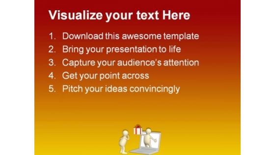 Virtual Online Gift Computer PowerPoint Templates And PowerPoint Backgrounds 0811