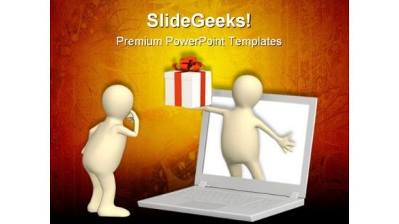 Virtual Online Gift Computer PowerPoint Templates And PowerPoint Backgrounds 0811