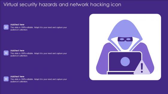 Virtual Security Hazards And Network Hacking Icon Diagrams Pdf