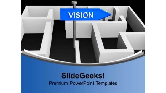 Vision Concept With Labyrinth Business PowerPoint Templates Ppt Backgrounds For Slides 0113