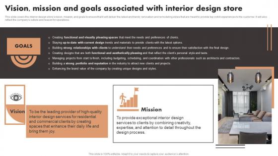 Vision Mission And Goals Associated With Interior Design Store Luxury Interior Design Structure Pdf