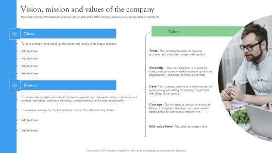 Vision Mission And Values Of The Company Startup Investment Sources Pictures Pdf