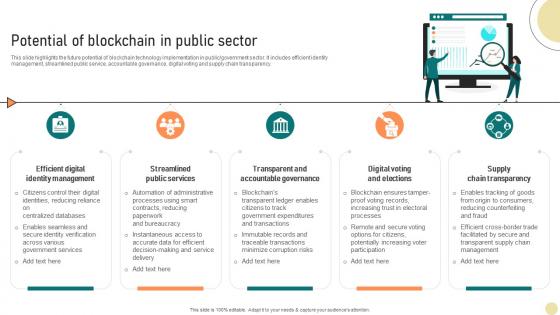 Visionary Guide To Blockchain Potential Of Blockchain In Public Sector BCT SS V