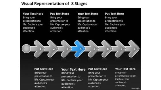 Visual Representation Of 8 Stages 4 Business Plan For Bar PowerPoint Slides