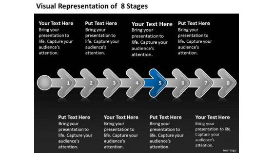 Visual Representation Of 8 Stages 5 Writing Business Plan Template PowerPoint Templates