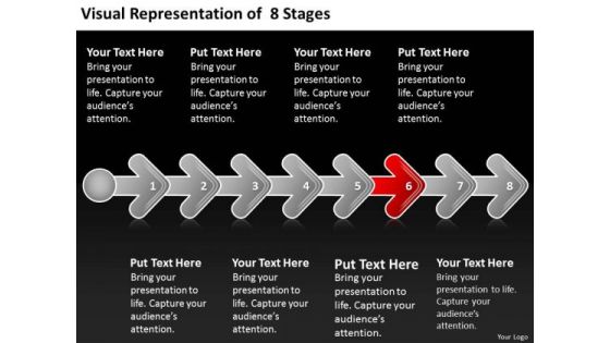 Visual Representation Of 8 Stages 6 Writing Up Business Plan PowerPoint Slides