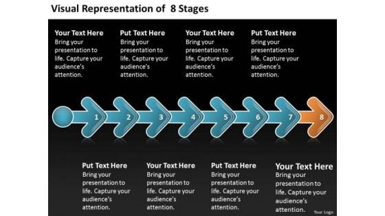 Visual Representation Of 8 Stages Business Plan Outlines Free PowerPoint Templates