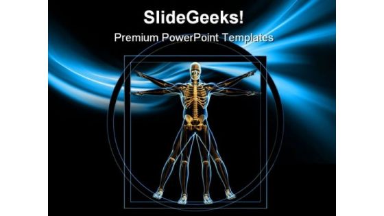 Vitruvian Man Medical PowerPoint Themes And PowerPoint Slides 0611