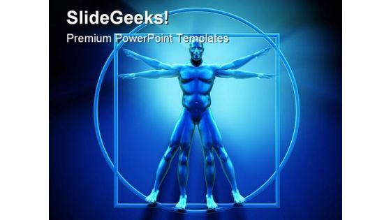 Vitruvian Man Technology PowerPoint Backgrounds And Templates 1210