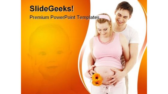 Waiting For Baby Family PowerPoint Template 0810