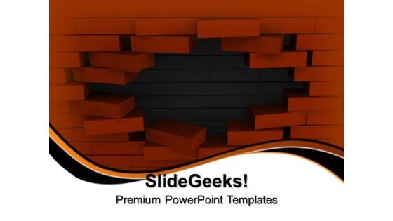 Wall Behind Broken Wall PowerPoint Templates And PowerPoint Themes 1012