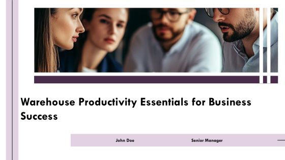 Warehouse Productivity Essentials For Business Success PPT Mockup AT