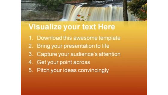 Water Falls Nature PowerPoint Themes And PowerPoint Slides 0411