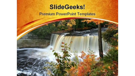 Water Falls Nature PowerPoint Themes And PowerPoint Slides 0411