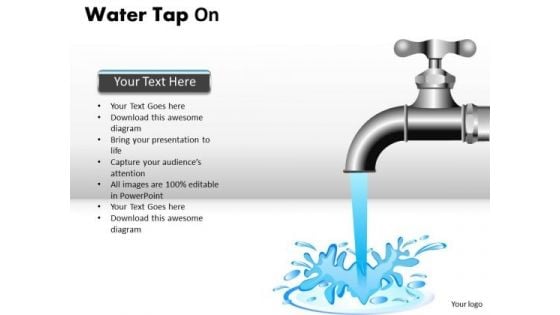 Water Flowing From Faucet PowerPoint Slides And PowerPoint Templates