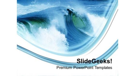 Water Waves On Blue White Background PowerPoint Templates Ppt Backgrounds For Slides 0213