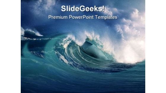 Wave Beach PowerPoint Template 0510