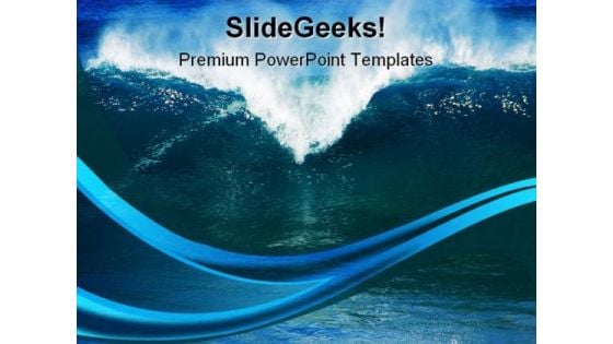 Waves On Beach Nature PowerPoint Template 1110