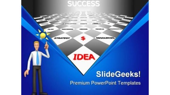 Way To Idea Success Business PowerPoint Templates And PowerPoint Backgrounds 0811