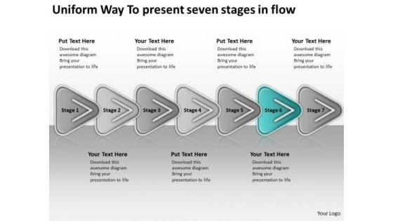 Way To Present Seven Stages In Flow Free Simple Business Plan Template PowerPoint Slides