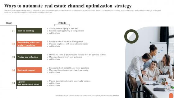 Ways To Automate Real Estate Channel Optimization Strategy Structure Pdf