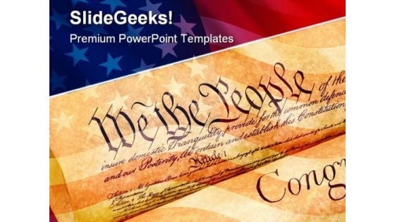 We The People Americana PowerPoint Template 0810