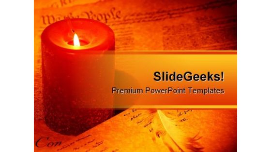 We The People Candle Americana PowerPoint Template 1110